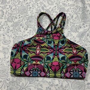 NWOT PILYQ High Neck Strappy Bikini Top Size Small